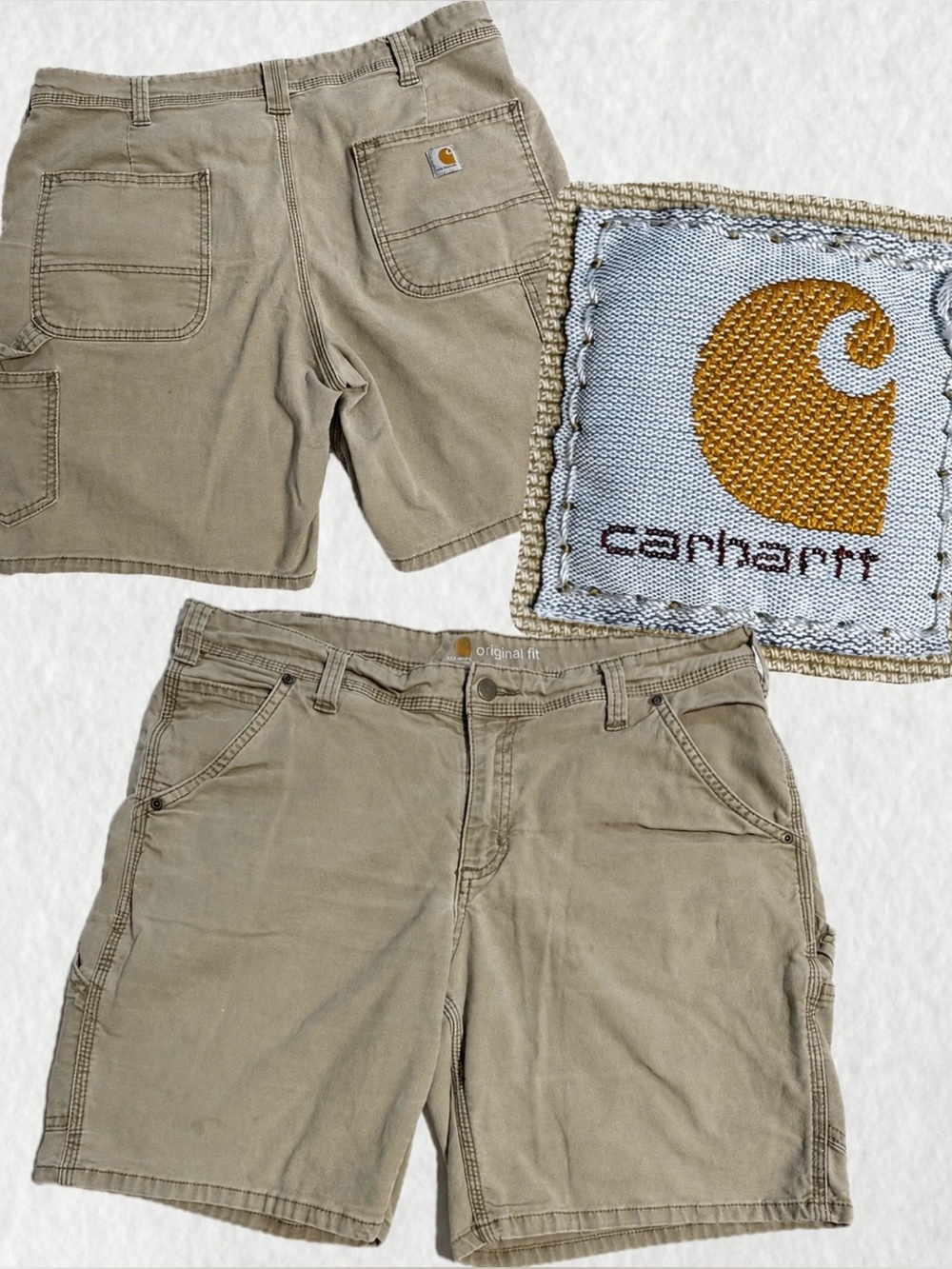 Carhartt women’s original fit khaki cotton shorts cargo painters chore utility